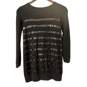 GapKids Black Long Sleeve Sequined Sweater Dress.